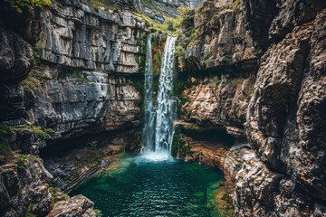 waterfall in the mountains