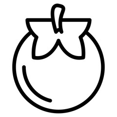 Mangosteen fruit icon. 