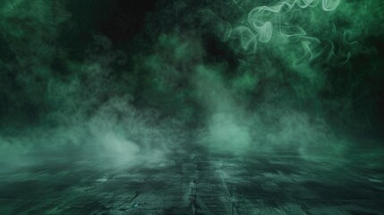Dark ground with floating green smoke, perfect for spooky and eerie background effects