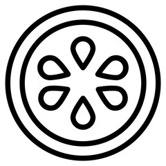 Mangosteen fruit icon. 