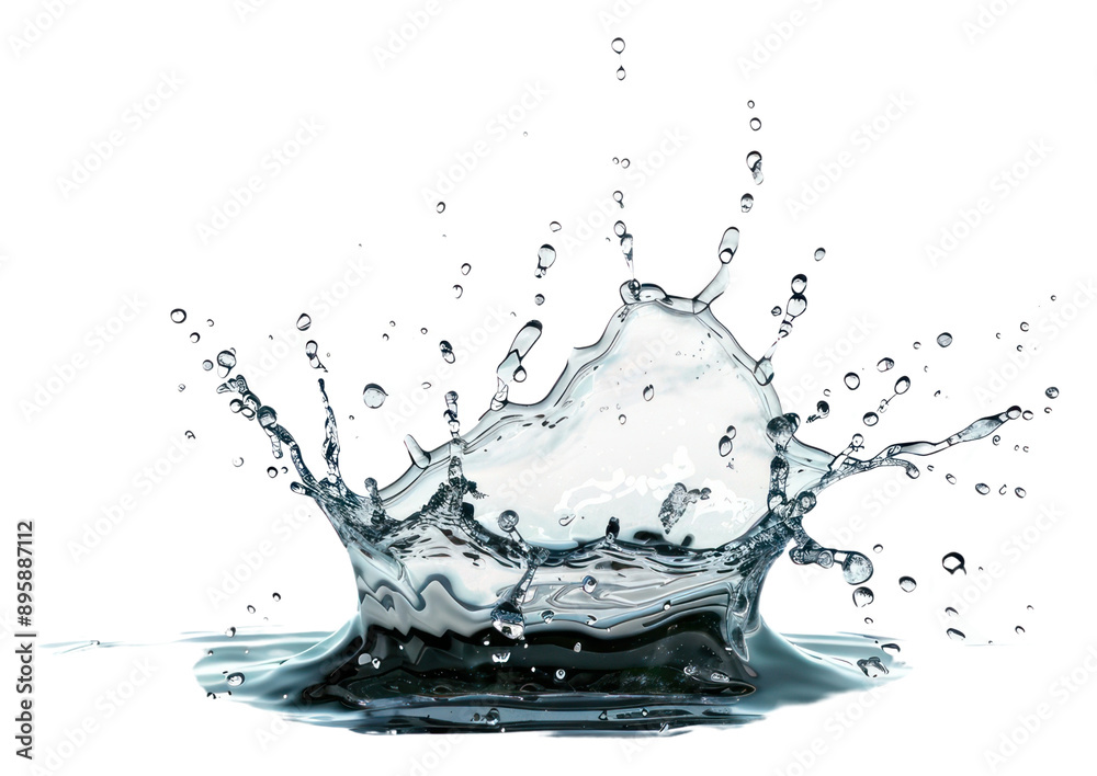 Sticker png water splash with reflection