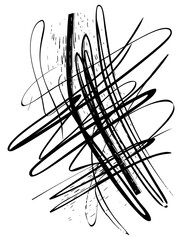 PNG vector illustration of hand drawn minimalist calligraphy *scribble* lines clipart, isolated on white background --ar 1:1 --v 6.0