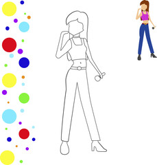 Coloring page of singer