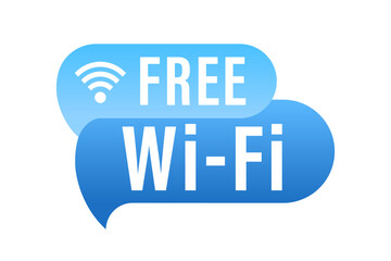 Free Wi-Fi zone sign. Wireless network for wlan free access. Wireless and wifi icon on white background. Vector illustration