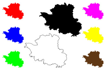 Esslingen district (Federal Republic of Germany, rural district, Baden-Wurttemberg State) map vector illustration, scribble sketch Esslingen map