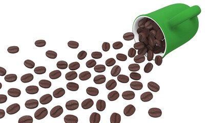 coffee beans and cup