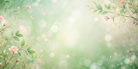 Obraz premium Calm and ethereal background with soft green and blush hues, serene, tranquil, soothing, peaceful, dreamy, subtle