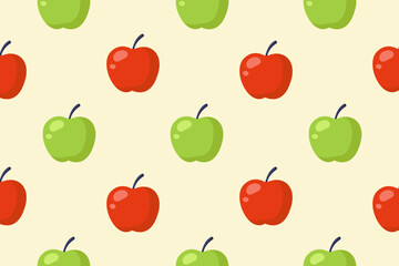 Red and yellow apples. Vector seamless pattern.