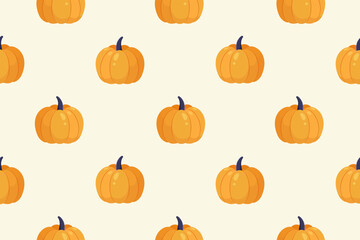 Seamless pattern ripe pumpkin. Vector illustration