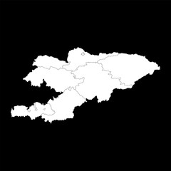 Kyrgyzstan map with administrative divisions. Vector illustration.