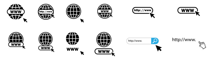 Www. Website Icon. Search. Vector illustration