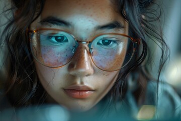 Embracing the Future: Student Engaged with AI Math Tutor App in Natural Lighting - Concept of Modern Education and Artificial Intelligence