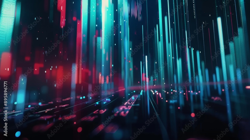 Fototapete charts and lines of stock exchange market indices animations. abstract animated background video in 