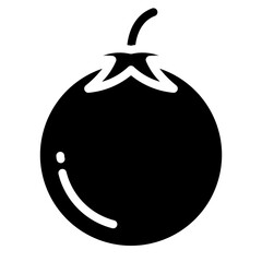 Mangosteen fruit icon. 