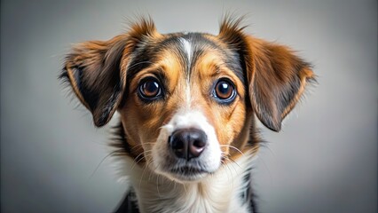Fototapeta premium Close-up of a cute dog looking directly at the camera, pet, animal, canine, furry, adorable, domestic, portrait, loyal, companion
