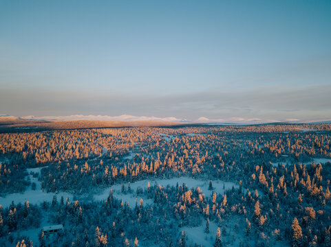 Winter Sunrise Over Ringebu Mountains