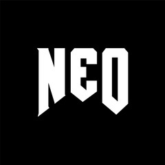 NEO letter logo design for technology company. NEO logo design black and white color combination. NEO logo, NEO vector, NEO design, NEO icon, NEO alphabet. NEO typography logo design.