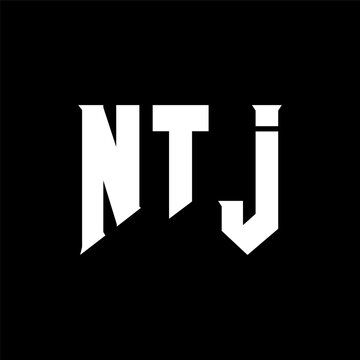 NTJ letter logo design for technology company. NTJ logo design black and white color combination. NTJ logo, NTJ vector, NTJ design, NTJ icon, NTJ alphabet. NTJ typography logo design.