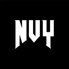 NVY letter logo design for technology company. NVY logo design black and white color combination. NVY logo, NVY vector, NVY design, NVY icon, NVY alphabet. NVY typography logo design.
