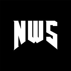 NWS letter logo design for technology company. NWS logo design black and white color combination. NWS logo, NWS vector, NWS design, NWS icon, NWS alphabet. NWS typography logo design.