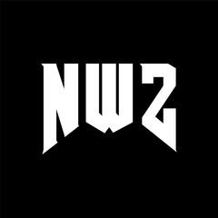 NWZ letter logo design for technology company. NWZ logo design black and white color combination. NWZ logo, NWZ vector, NWZ design, NWZ icon, NWZ alphabet. NWZ typography logo design.