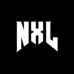 NXL letter logo design for technology company. NXL logo design black and white color combination. NXL logo, NXL vector, NXL design, NXL icon, NXL alphabet. NXL typography logo design.