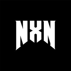 NXN letter logo design for technology company. NXN logo design black and white color combination. NXN logo, NXN vector, NXN design, NXN icon, NXN alphabet. NXN typography logo design.