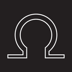 Omega icon silhouette vector art.  vector illustration. EPS 10/AI