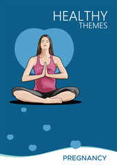 Obraz premium Pregnancy health theme illustration design for midwife clinic