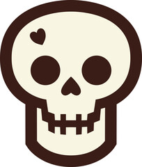 Doodle skulls with bones