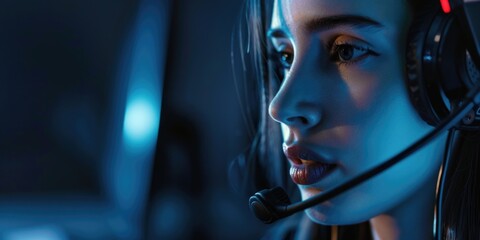 The woman is in the midst of an intense gaming session, fully engrossed in her performance. Her focus and determination are evident as she prepares for the next move.