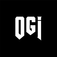 OGI letter logo design for technology company. OGI logo design black and white color combination. OGI logo, OGI vector, OGI design, OGI icon, OGI alphabet. OGI typography logo design.