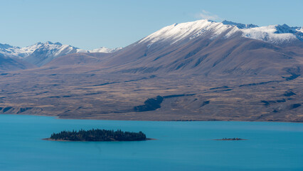 view from the mountain, Lake Tekapo, New Zealand