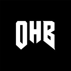 OHB letter logo design for technology company. OHB logo design black and white color combination. OHB logo, OHB vector, OHB design, OHB icon, OHB alphabet. OHB typography logo design.