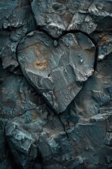 Deteriorating heart among rocks