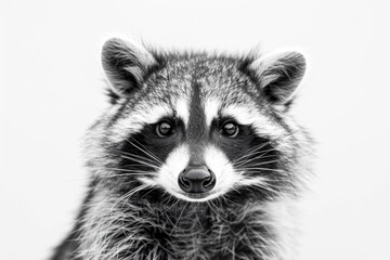 Obraz premium This is a photo of an adorable raccoon with a curious look, taken up close to emphasize details.