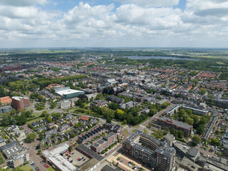 Alphen aan den Rijn, South Holland, The Netherlands. Aerial city overview.