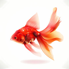 3D goldfish in white background vector image