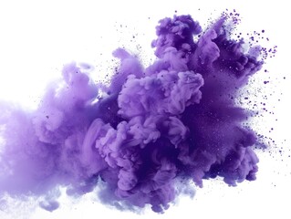Fototapeta premium Vivid purple powder effect with sparkles and boom sound, used for dynamic explosion scenes.