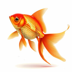 3D goldfish in white background vector image