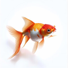 3D goldfish in white background vector image