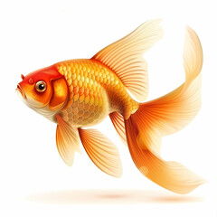 3D goldfish in white background vector image