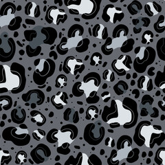 Leopard seamless pattern for fashion. Hand drawn skin animal leather texture. 