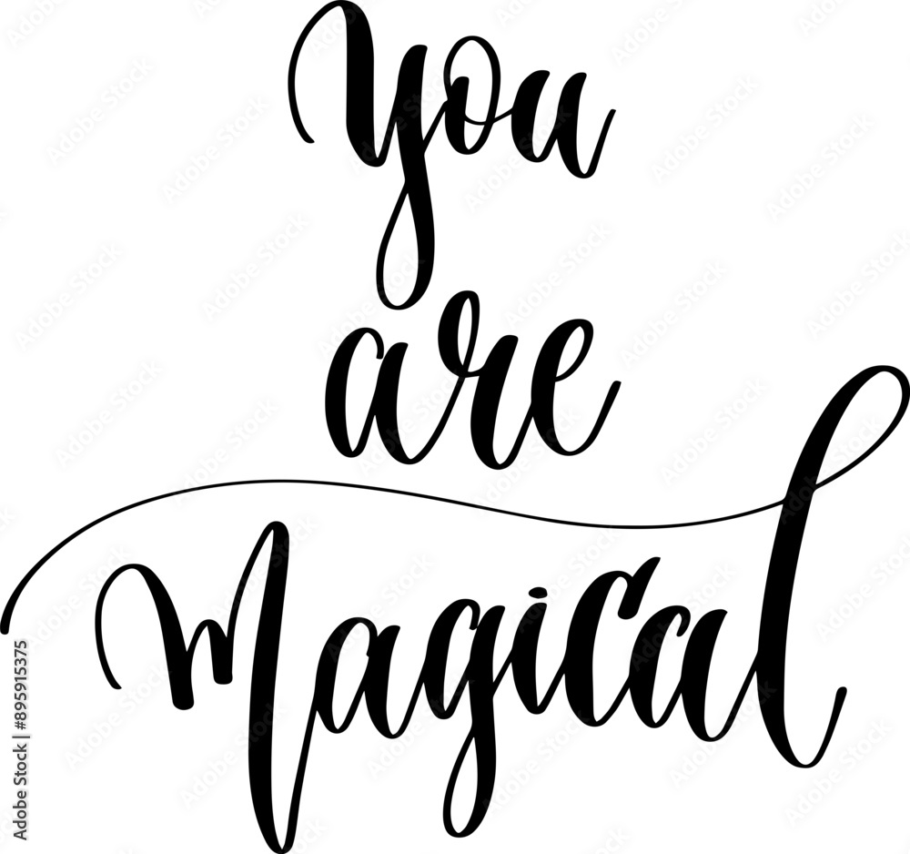 Canvas Prints you are magical - hand lettering calligraphy inscription