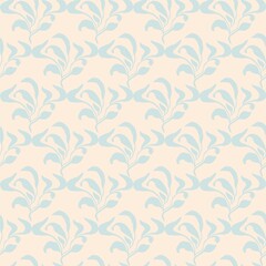 Seamless pattern in Art Nouveau style. Botanical isolated elements on a colored background in vintage stylization. Wrapping paper, scrap paper, textiles, wallpaper