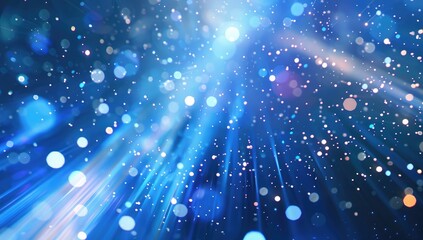 Fototapeta premium Rocket Launching into Space with Vibrant Nebula Background and Bokeh Effect