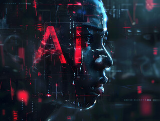 AI: Futuristic Text Design with Artificial Intelligence Theme