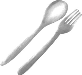 silver spoon and fork 