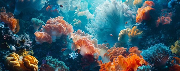 Coral Reef Texture Background, 4K hyperrealistic photo