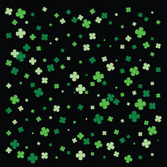 Green shamrock four leaf clover green background seamless pattern green clover, abstract green leaf background for your design, vector art illustration